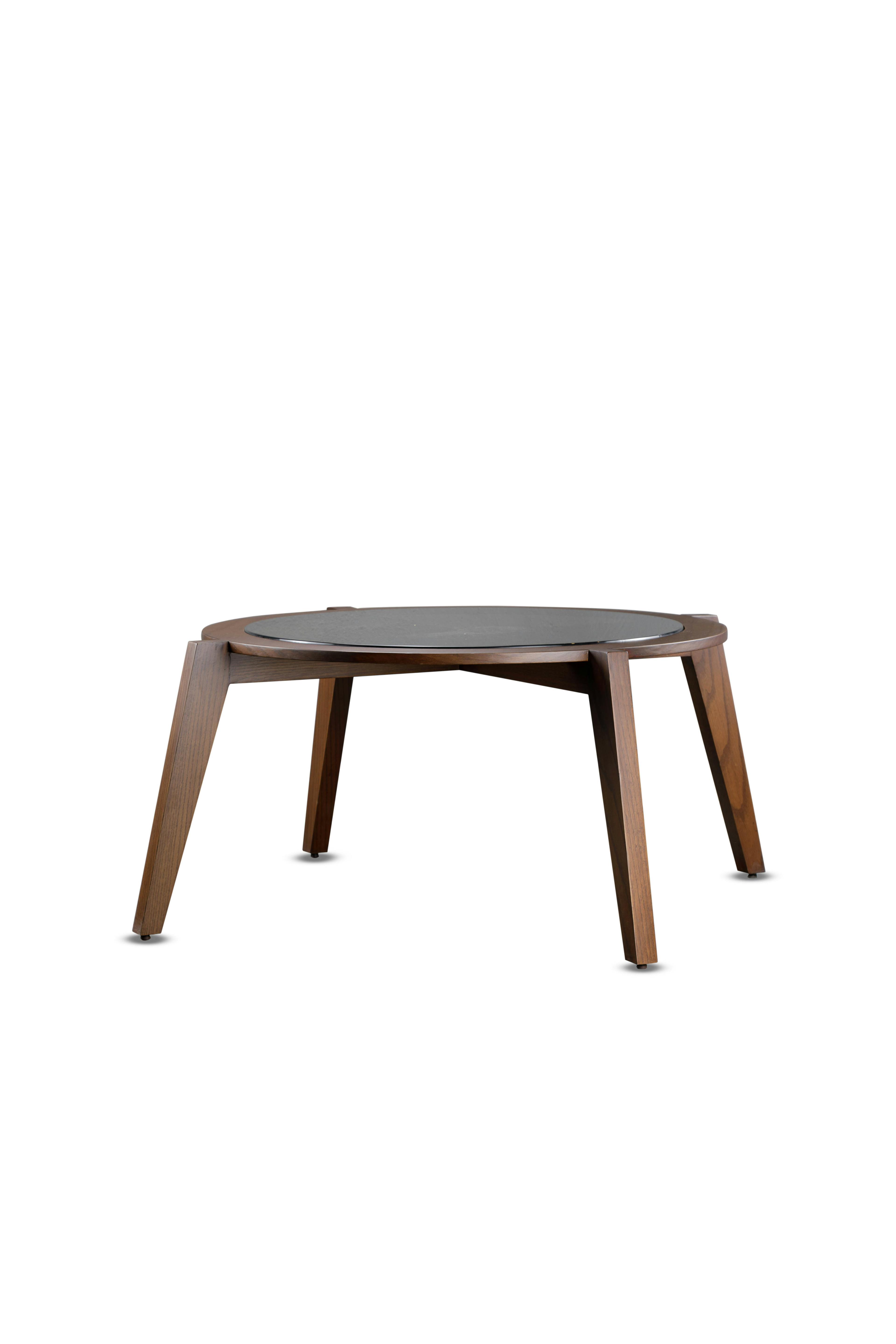 Circle Coffee Table (Glass &Wood ) 0