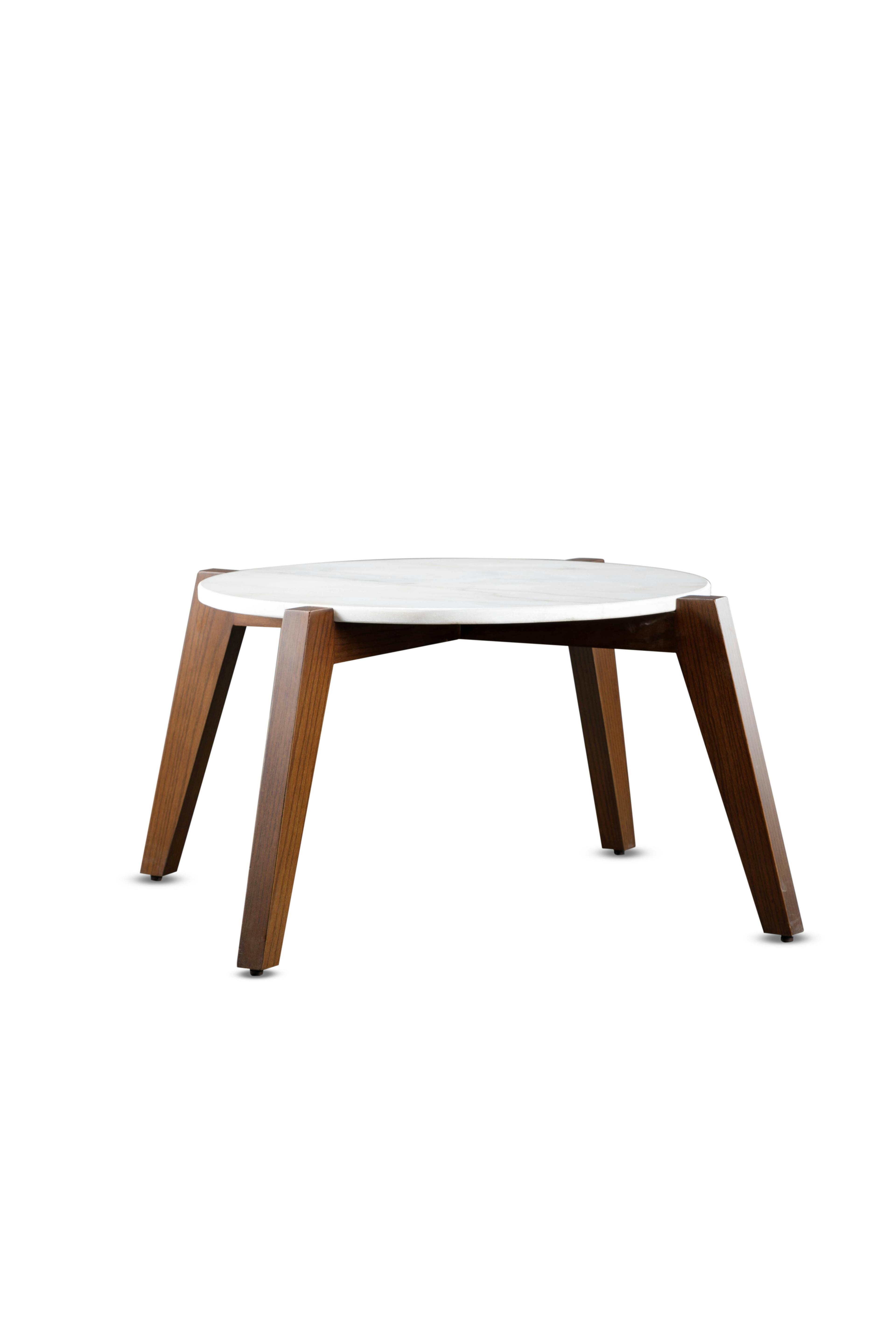 Circle Coffee Table (Marble & Wood) 0