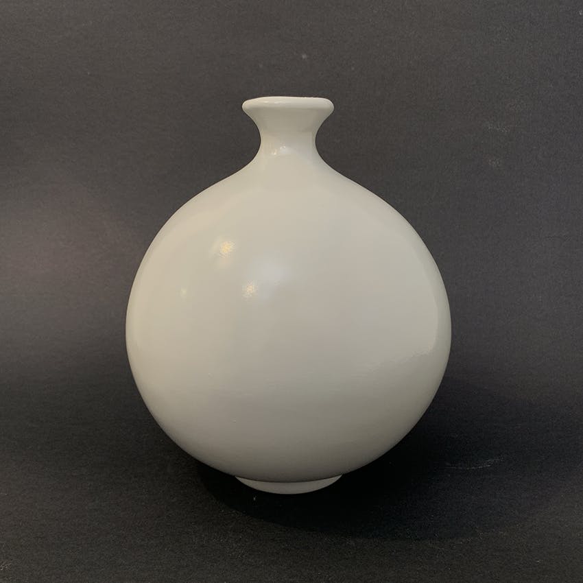 Medium Round White Vase 0